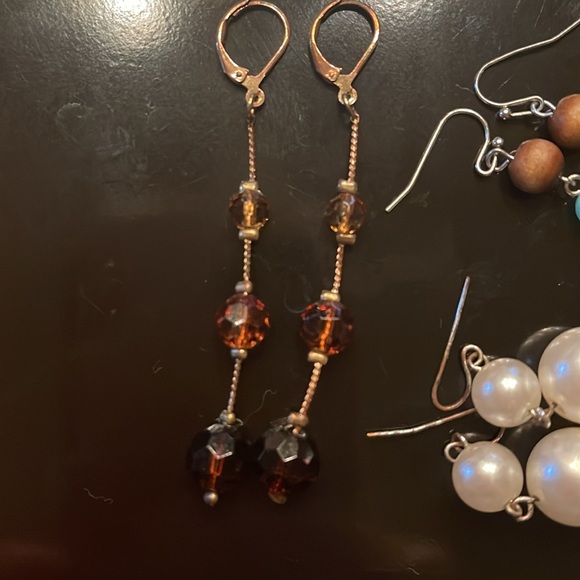 Earrings - Beads and pearls that dangle. 3 pair! - Picture 2 of 4